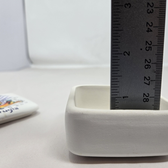 Italian Dragon Perugia Trinket Square Dish Hand Made & Painted Vibrant Unique - Picture 10 of 11